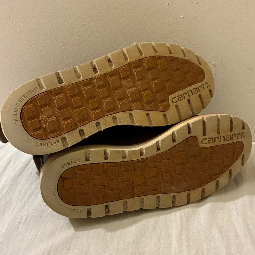 Carhartt Size 8.5 Wedge‎ Sole Chelsea Boots Brown Leather Slip On FW5025-W